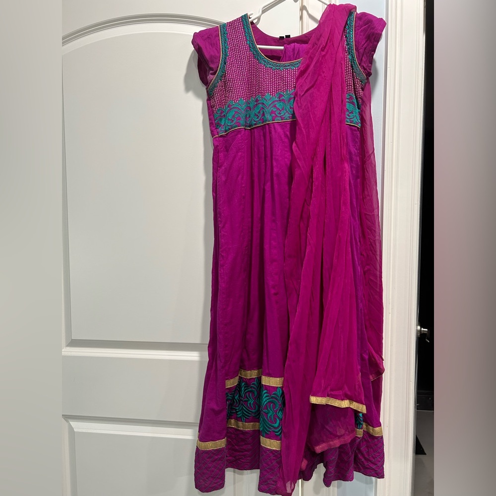 Purple and teal Salwar/Anarkali
